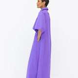 Randi Tail Shirt & Wide Leg Pant Set in Purple Cotton Poplin - Side View