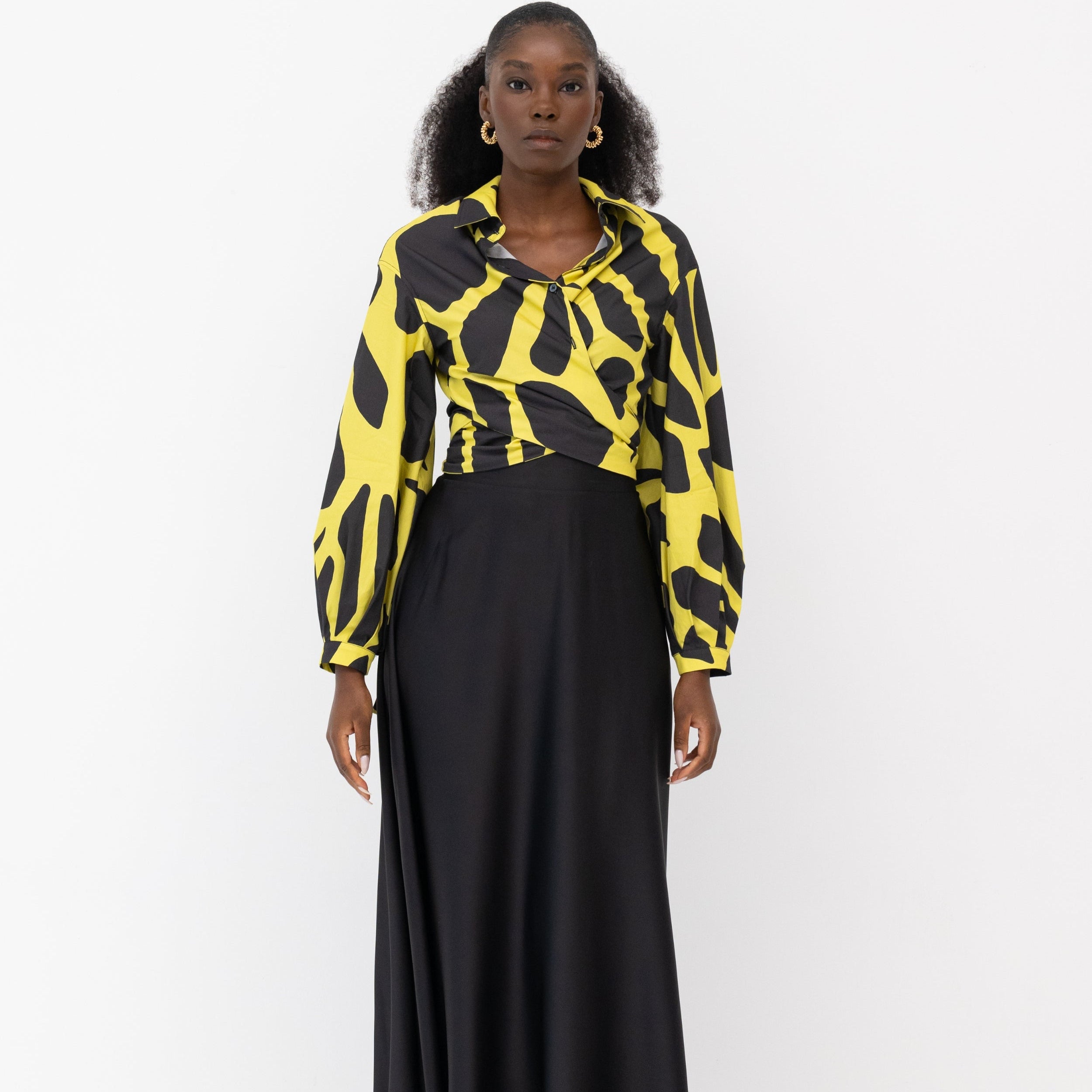 Faith Fluid Flared Maxi Skirt Front View