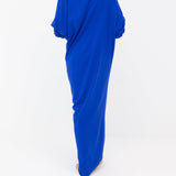 Riviera Draped Maxi Dress - Blue Back View