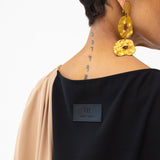 Women's Long Sleeve Maxi Dress - Diana Fluid Maxi in Black - Back VIew