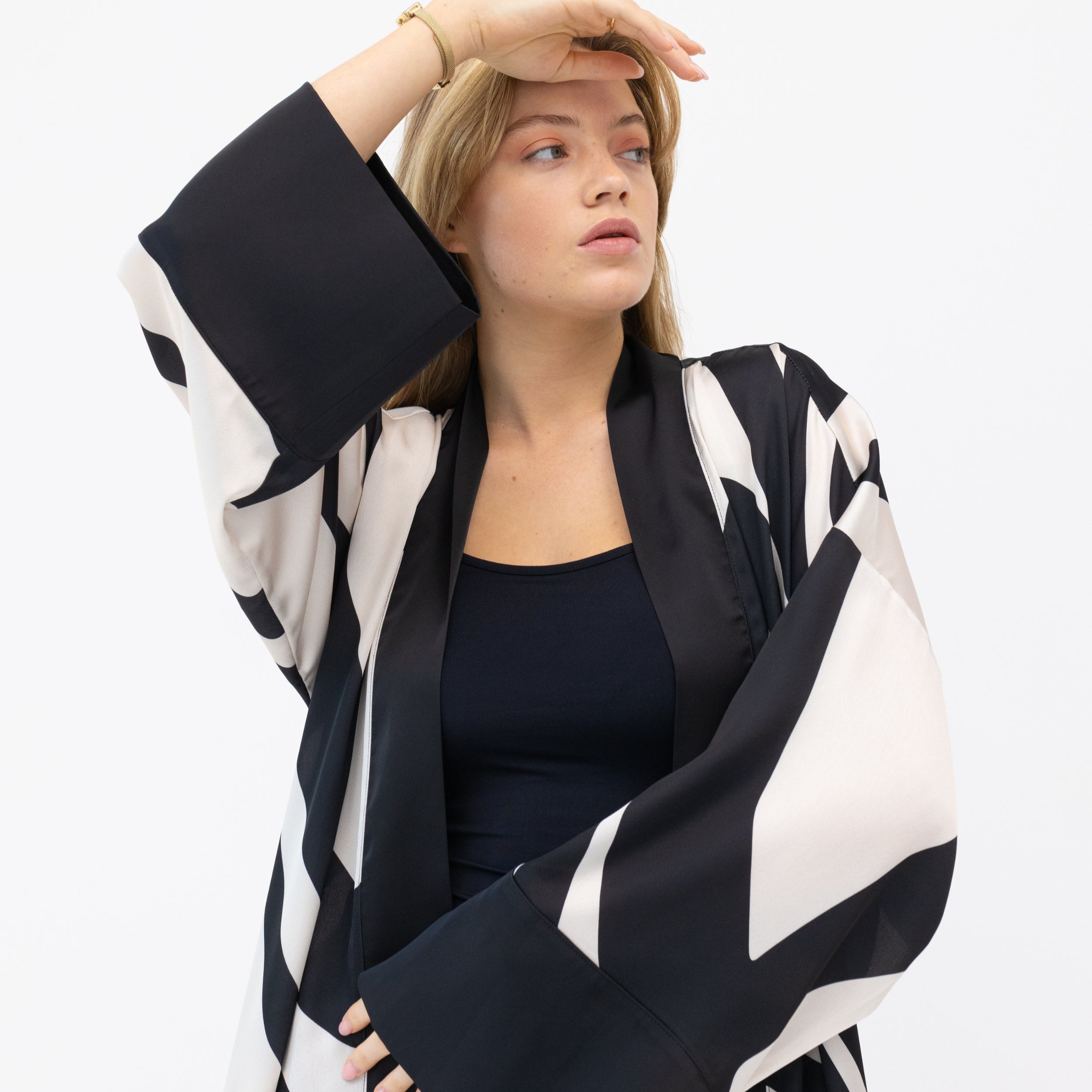 Black and White Kimono Set