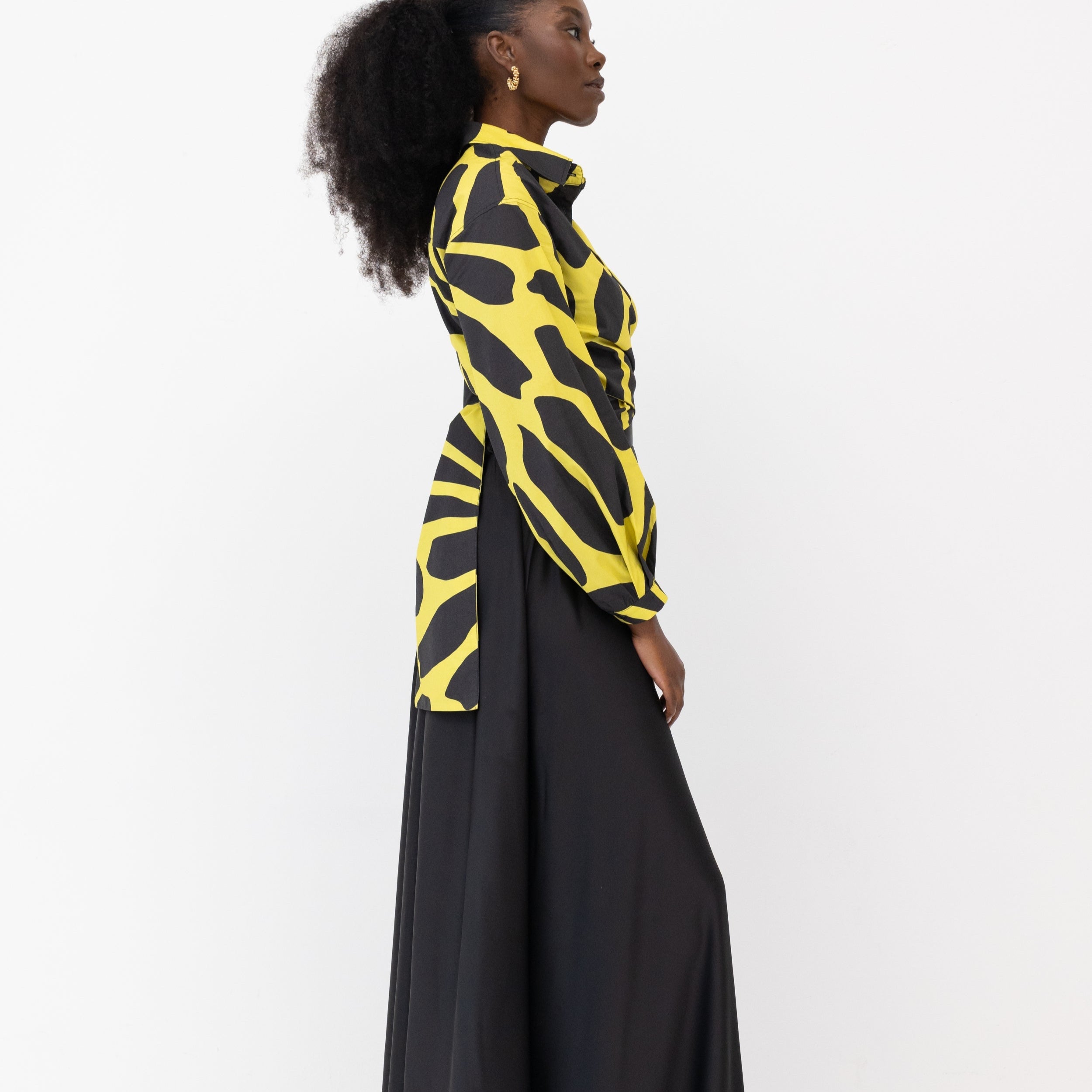 Faith Fluid Flared Maxi Skirt Side View