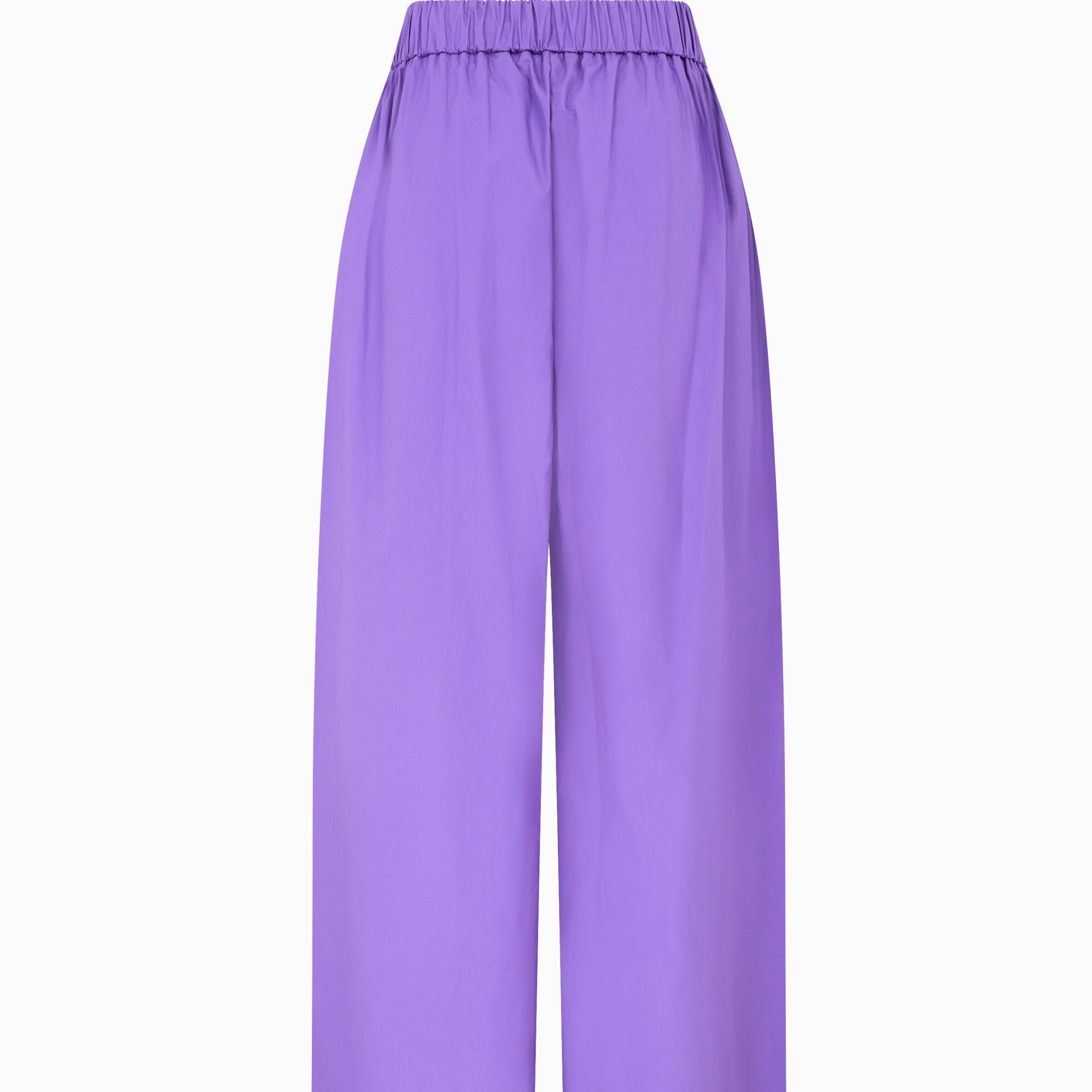 Purple Wide Leg Pant and Tail Shirt Set