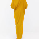 Model wearing Riviera Draped Maxi Dress - Yellow