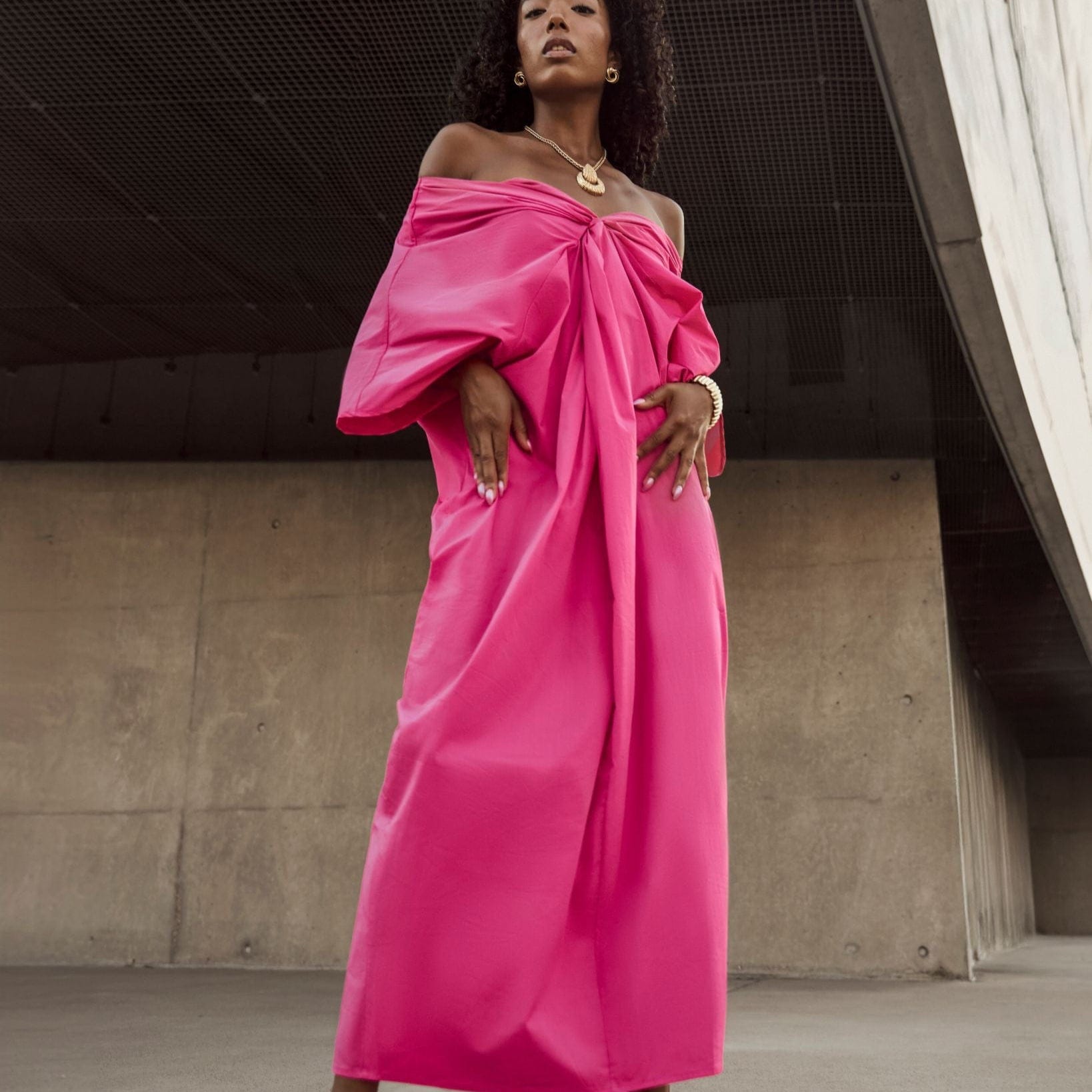 Boubou Dress | Luxury Minimalist Silhouette for Executive Wellness M/L / Pink Boubou Dress | Luxury Minimalist Silhouette for Executive Wellness M/L / Pink