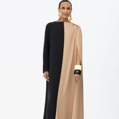 Diana Fluid Maxi Dress in Beige - Comfortable Women's Fashion - Front View