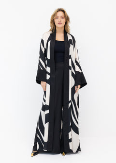 Eva Maxi Kimono Set Wide Leg Pant - Front View