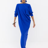 Riviera Draped Maxi Dress - Blue