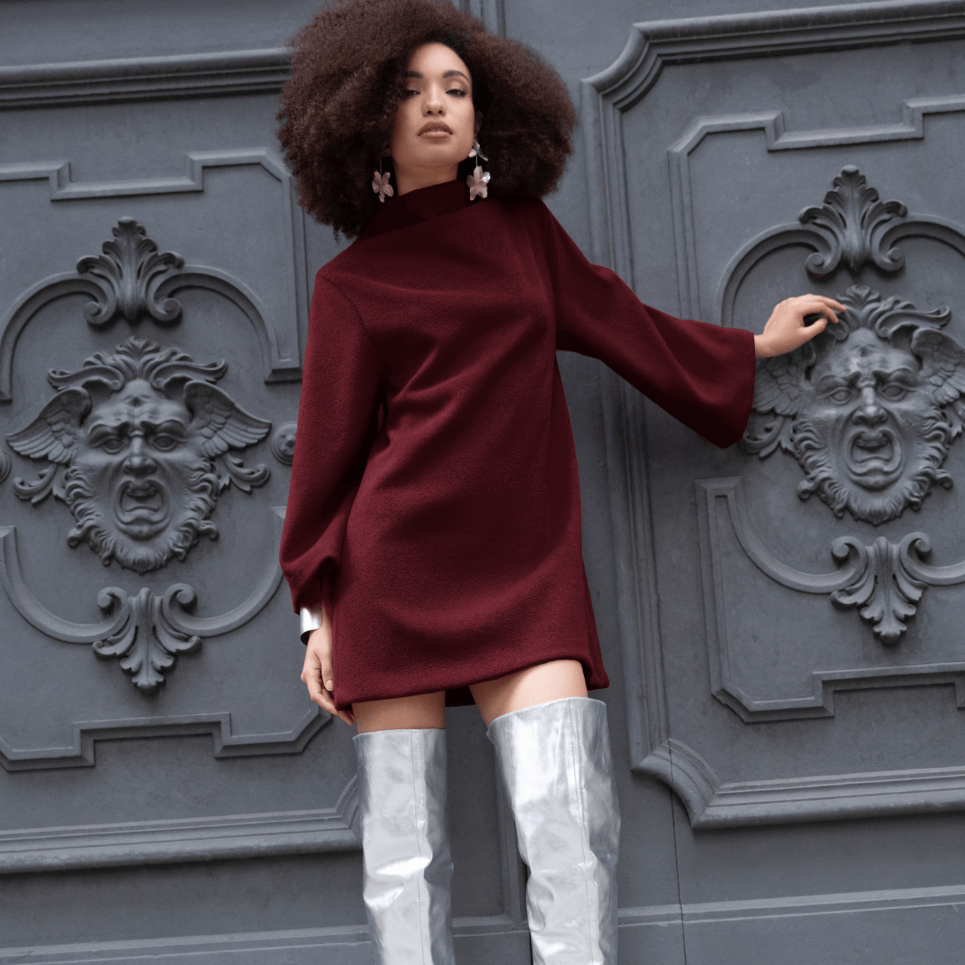 Brera Mini Dress | Tailored A-Line Thermal Travel Capsule M/L / Burgundy Brera Mini Dress | Tailored A-Line Thermal Travel Capsule M/L / Burgundy