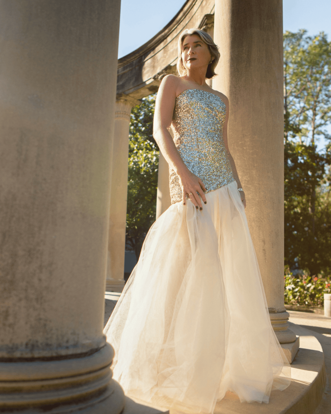 sequin and tulle party dress LaLaMira Star Sequin Red White Blue Tulle Party Dress Independence Day Blue / Custom Size