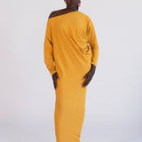 Riviera Draped Maxi Dress - Yellow