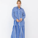 Crawford Studded Maxi Shirt Dress Front View
